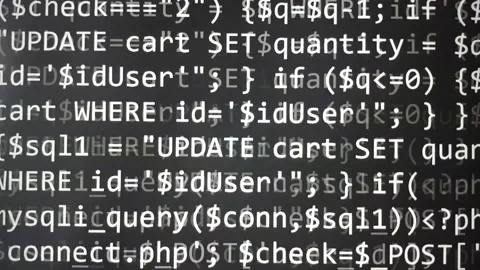 Software development by programmer. Abstract computer script code. Stock Footage 145263759