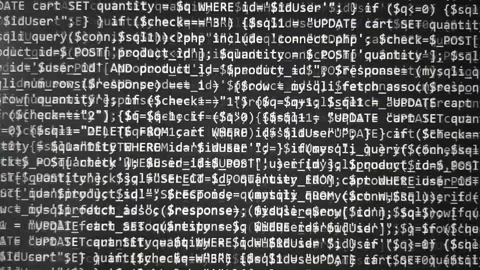 Software development by programmer. Abstract computer script code. Stock Footage 145263804