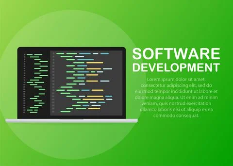 Software development, programming, coding vector concept. Isometric vector il Stock Illustration