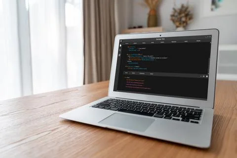 Software development programming on computer screen for modish application Photos