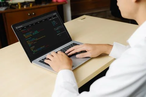 Software development programming on computer screen for modish application Photos