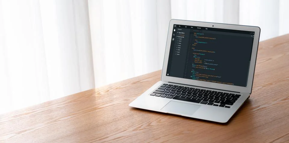 Software development programming on computer screen for modish application Photos