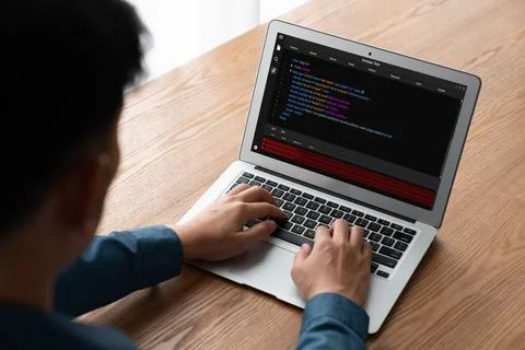 Software development programming on computer screen for modish application Photos