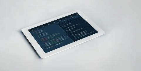 Software development programming on computer screen for modish application 写真素材