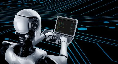 Software development programming on computer screen for modish application 스톡 사진