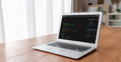 Software development programming on computer screen for modish application Photos