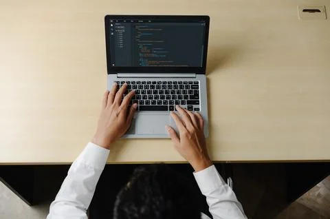 Software development programming on computer screen for modish application Photos