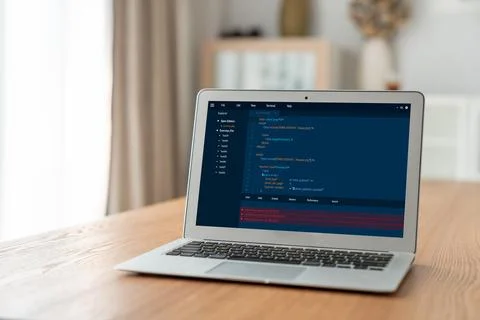 Software development programming on computer screen for modish application Photos