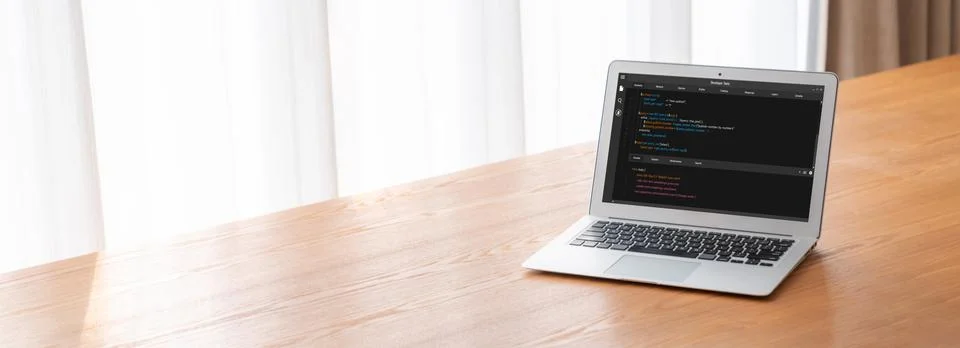 Software development programming on computer screen for modish application Photos