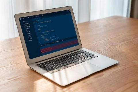 Software development programming on computer screen for modish application Photos