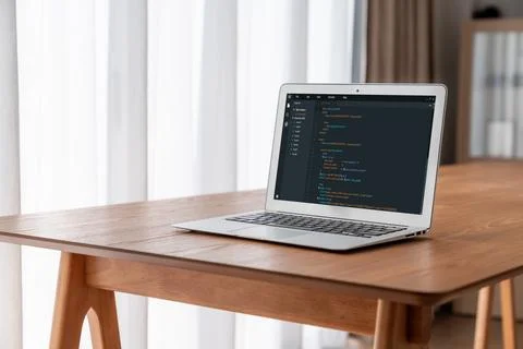 Software development programming on computer screen for modish application Photos