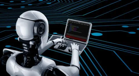 Software development programming on computer screen for modish application Stockfoto's