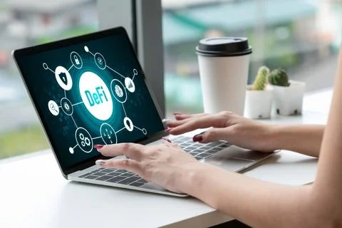 Software development programming on computer screen for modish application Stockfoto's