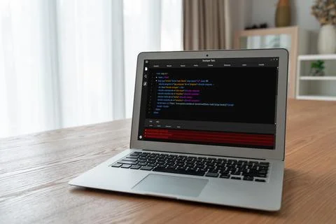 Software development programming on computer screen for modish application 写真素材