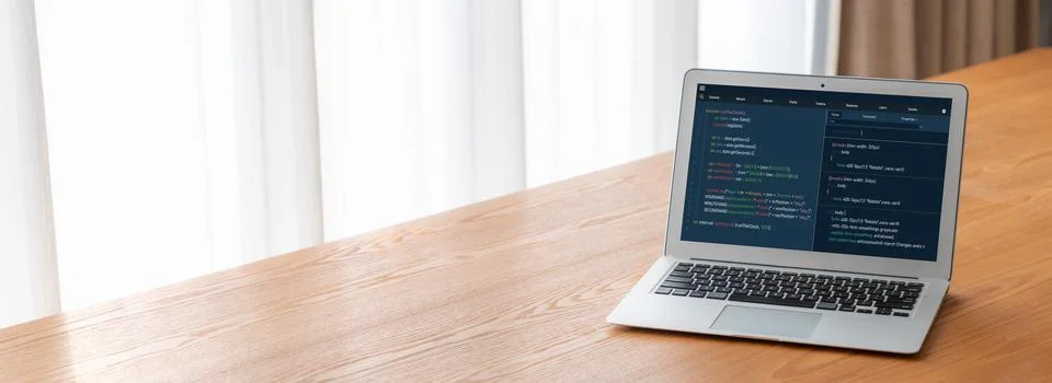 Software development programming on computer screen for modish application Photos