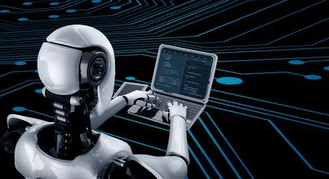 Software development programming on computer screen for modish application Foto stock