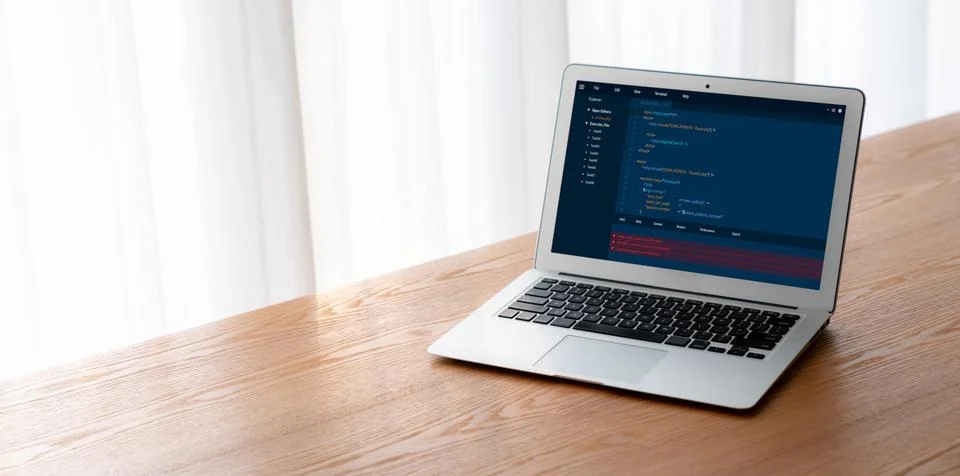 Software development programming on computer screen for modish application Photos