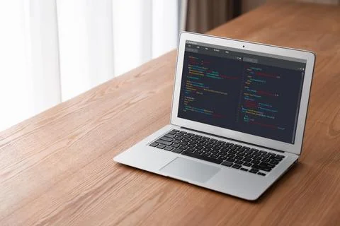 Software development programming on computer screen for modish application Photos