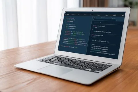 Software development programming on computer screen for modish application Photos