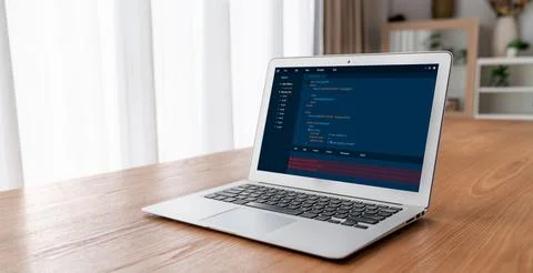 Software development programming on computer screen for modish application Photos