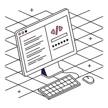 Software Development Programming Screen Design Stock Illustration