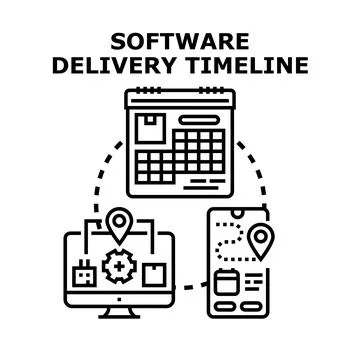Software development project delivery timeline planning Stock Illustration