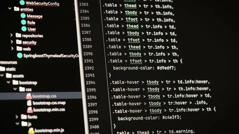 Software development in a special editor. On laptop screen code and application Stock Footage 173040147
