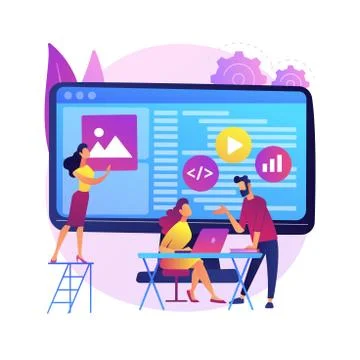 Software development team abstract concept vector illustration. Ilustração Stock