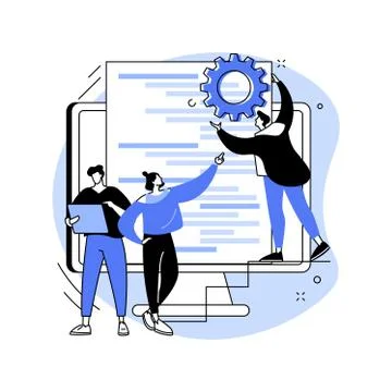 Software development team abstract concept vector illustration. Ilustração Stock