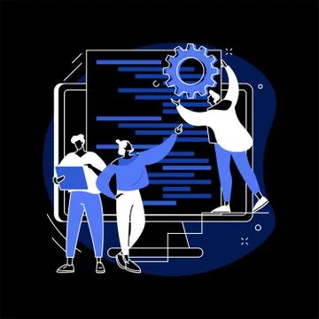 Software development team abstract concept vector illustration. Stock Illustration