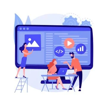 Software development team abstract concept vector illustration. Ilustração Stock