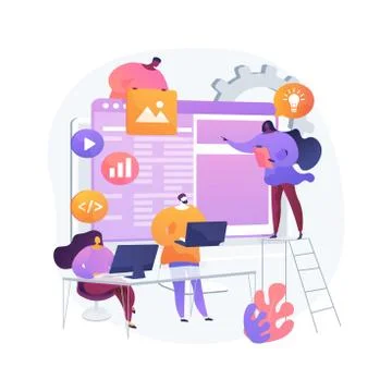 Software development team abstract concept vector illustration. Ilustração Stock
