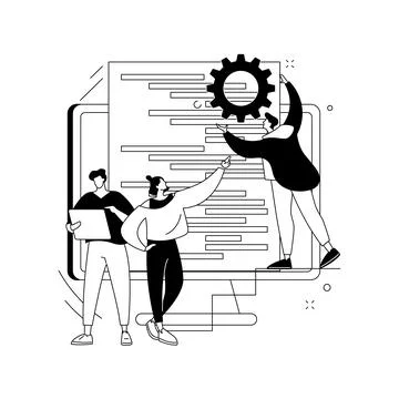 Software development team abstract concept vector illustration. Stock Illustration