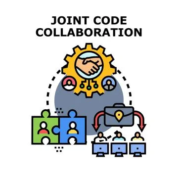 Software development team collaborating on project code イラスト素材