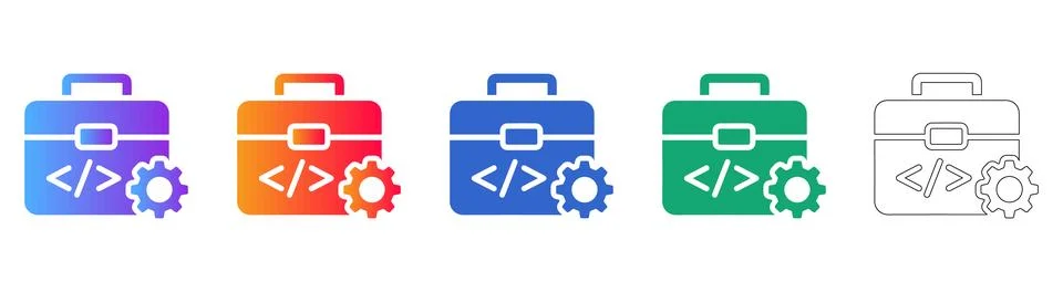 Software Development Toolkit Icons 스톡 일러스트