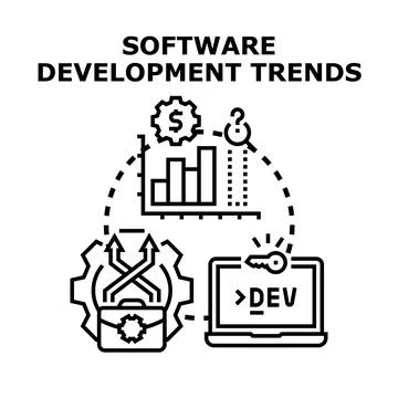 Software development trends concept analyzing business strategy 스톡 일러스트