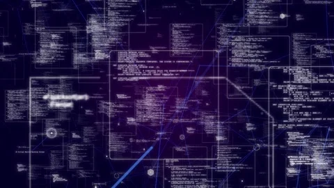 Software development using Coding and Algorithms and Machine Learning Stock Footage 267795216