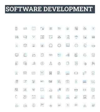 Software development vector line icons set. Software, Development, Programming Illustrazione stock