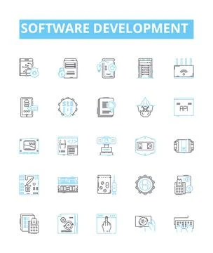 Software development vector line icons set. Software, Development, Programming Illustrazione stock