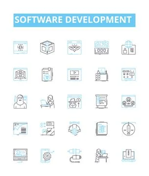 Software development vector line icons set. Software, Development, Programming Illustrazione stock