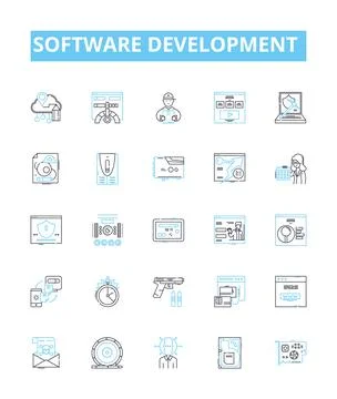 Software development vector line icons set. Software, Development, Programming Illustrazione stock