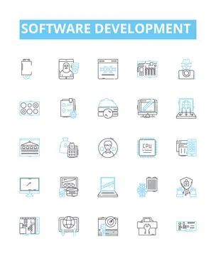 Software development vector line icons set. Software, Development, Programming Illustrazione stock
