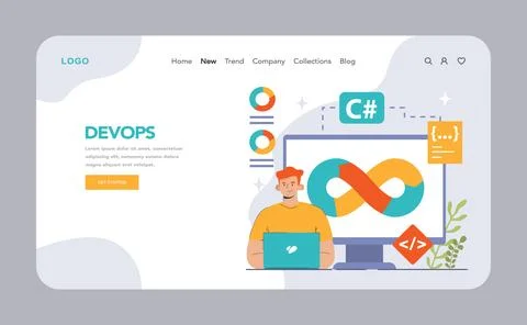 Software development web banner or landing page. Coding, 스톡 일러스트