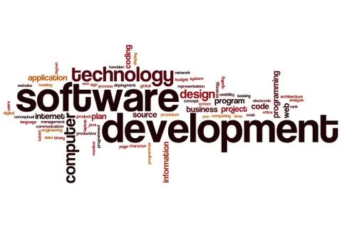 Software development word cloud Stock Illustration