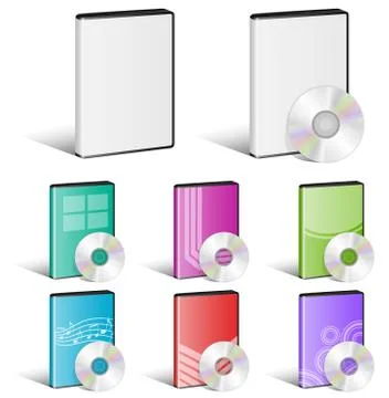 Software Disk, Video Disk, DVD, Cover Designs, CD Illustrazione stock