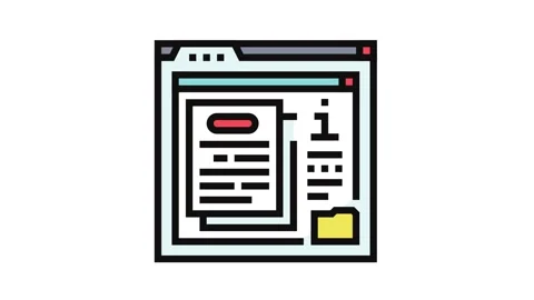 Software documentation color icon animation Stock Footage 326105288