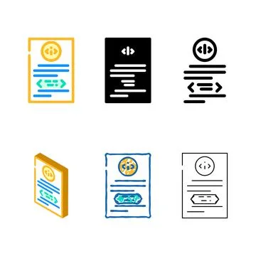 Software documentation color icon concepts vector Illustrazione stock