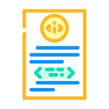 Software documentation color icon vector illustration Illustrazione stock