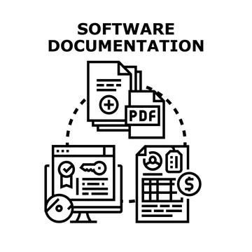 Software documentation creating, organizing, and managing process Stock Illustration