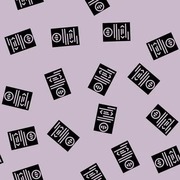 Software documentation glyph vector seamless pattern 스톡 일러스트
